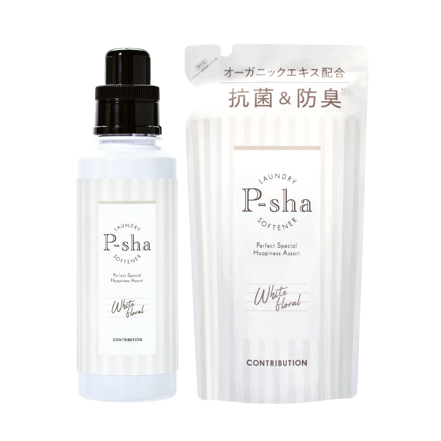 P-sha White Floral Bottle + Refill Set – cutieTOKYO