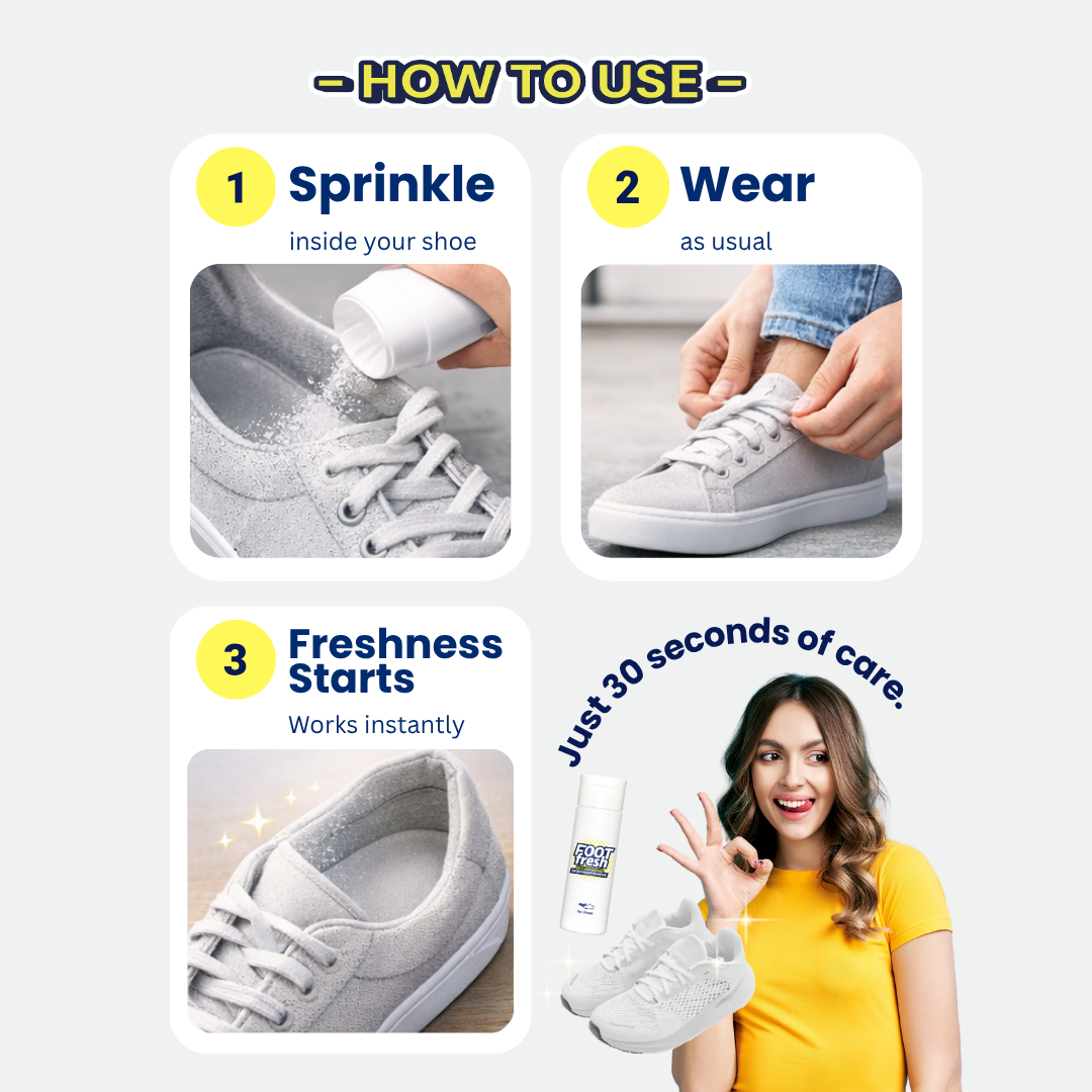 <tc>FootFresh Shoe Deodorant Powder ⎮ Everyday Solution for Shoe Odor</tc>