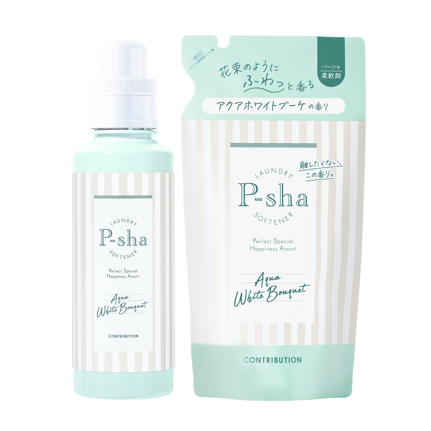P-sha アクアホワイトブーケ ボトル+詰め替えセット